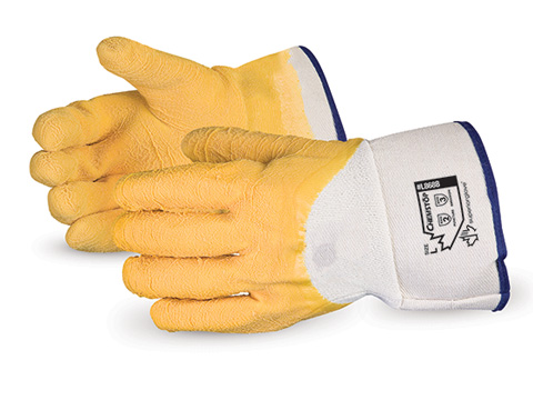 L868B Superior Glove® Chemstop™ Wrinkle Finish Jersey Liner Latex Palm Coated Cut & Puncture Resistant Work Gloves